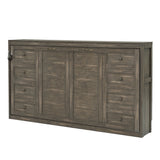 Murphy Bed With LED Light, Foldable Wall Bed Cabinet