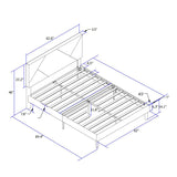 Upholstered Platform Bed Frame With Headboard, Wood Slat Support