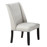 Upholstered Wingback Dining Chairs With Nailhead Trim (Set of 2) - Antique Black