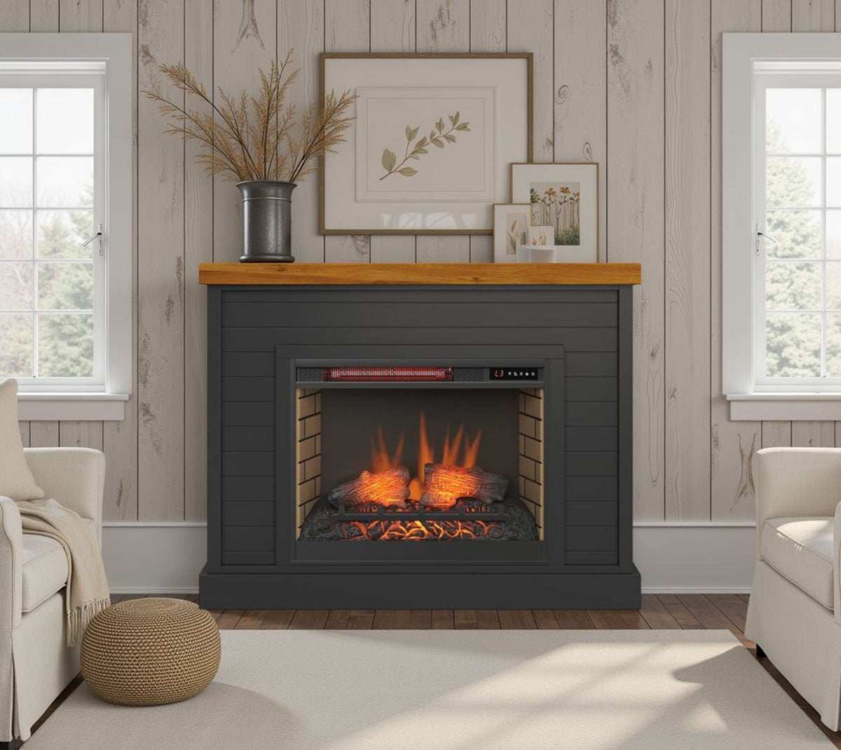 48" Fireplace With Mantel