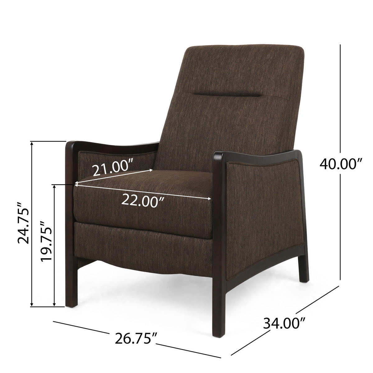 Drury - Contemporary Fabric Upholstered Pushback Recliner