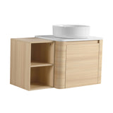 Mounted Bathroom Vanity With Art Sink, Storage Shelves, Soft Close Door