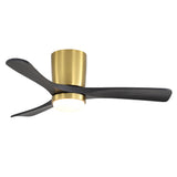 42" Ceiling Fan With Dimmable LED Light, DC Reversible Motor, 6 Speed Adjustable For Living Room - Gold / Black