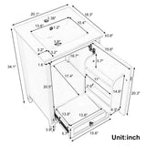 Freestanding Bathroom Vanity With Sink, Soft Closing Door, Drawer Storage - White