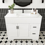 Bathroom Vanity Set, Fluted Cabinet, Soft Close Doors & Drawers - White