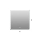 36 X 36 LED Bathroom Mirror With Dimmable Frosted Light Band, 3 Color Temperatures, Anti Fog, Memory & Auto Off - Silver
