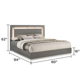 Altima - 4 Piece King Bedroom Set With LED Headboard - Gray