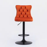 Swivel Barstools Adjusatble Seat Height, Modern Upholstered Bar Stools With Backs Comfortable Tufted For Home Pub And Kitchen Island (Set of 2)