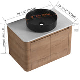 Wall Mounted Bathroom Vanity & Art Sink & 1 Soft Close Door