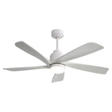 52" Ceiling Fan With Dimmable LED Light, 5 Blades, Reversible DC Motor, Smart Remote Control - White