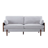 Mid Century Moderne Sofa With Wood Sides