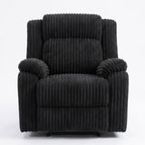 Motion Recliner Chair With Plush Armrests For Living Room, Soft Seat - Black