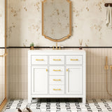 Bathroom Vanity With Sink, Cabinet With 4 Drawers & 2 Soft Close Doors, Rectangular Storage Unit For Bathroom