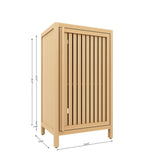 Bamboo Freestanding Storage Cabinet With Door And Shelf For Bathroom, Living Room, Kitchen - Natural / Natural Wood