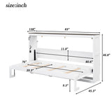 Murphy Bed With LED Light, Foldable Wall Bed Cabinet