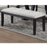 Upholstered Dining Bench With Tufted Seat And Nailhead Trim - Antique Black