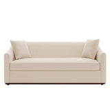 3 Seater Sofa With Wrap Around Armrests And Throw Pillows, For Living Room - Oatmeal