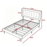 Queen Size, Upholstered Platform Bed With Slats - Pink
