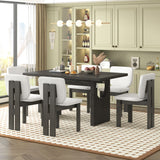Dining Table Set For 6 With Upholstered Chairs