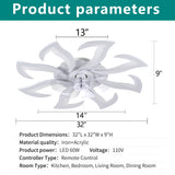 Flower Ceiling Fan With Remote Controlled LED Light, Flush Mount DC Motor Fan
