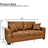2 Seater Sofa, 2 Throw Pillows For Living Room