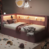 Upholstered Platform Bed With USB Ports And LED Belt