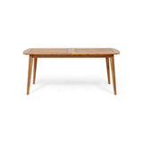 Placidity - Outdoor Expandable Dining Table With Slatted Tabletop And Tapered Legs