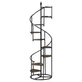 8 Shelf Staircase Bookcase Industrial Storage And Scratch Resistant Shelves - Brown