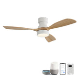 48" Ceiling Fan With Light And App Control, Quiet DC Motor, 6 Speed Fan, Dual Mounting - White