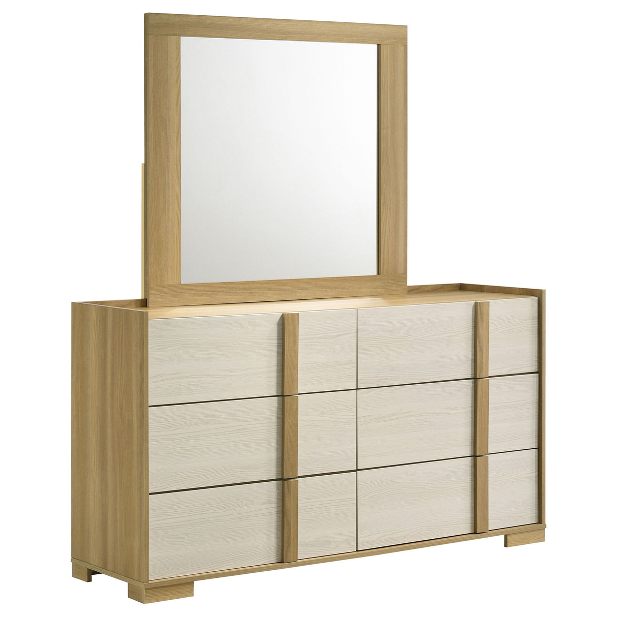 Lincoln - 6 Drawer Dresser With Mirror - Natural