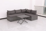 Patio Sofa With Cushions - Gray