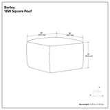 Barley - Square Pouf - White / Beige / Black