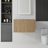 Floating Bathroom Vanity Cabinet With Soft Close Double Doors, Spacious Interior Storage, Wall Mounted, Cabinet Only