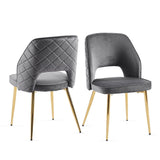Dining Chairs With Metal Legs And Hollow Back Upholstered Dining Chairs