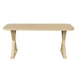 Dining Table With X-Shaped Legs, Rectangular Indoor - Natural