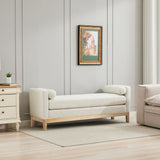 Upholstered End Of Bed Bench With Arms & 2 Bolsters For Bedroom