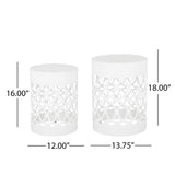 Outdoor Metal S/2 End Table