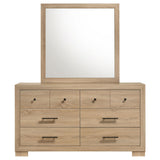 Merritt - 6 Drawer Dresser With Mirror - Light Oak