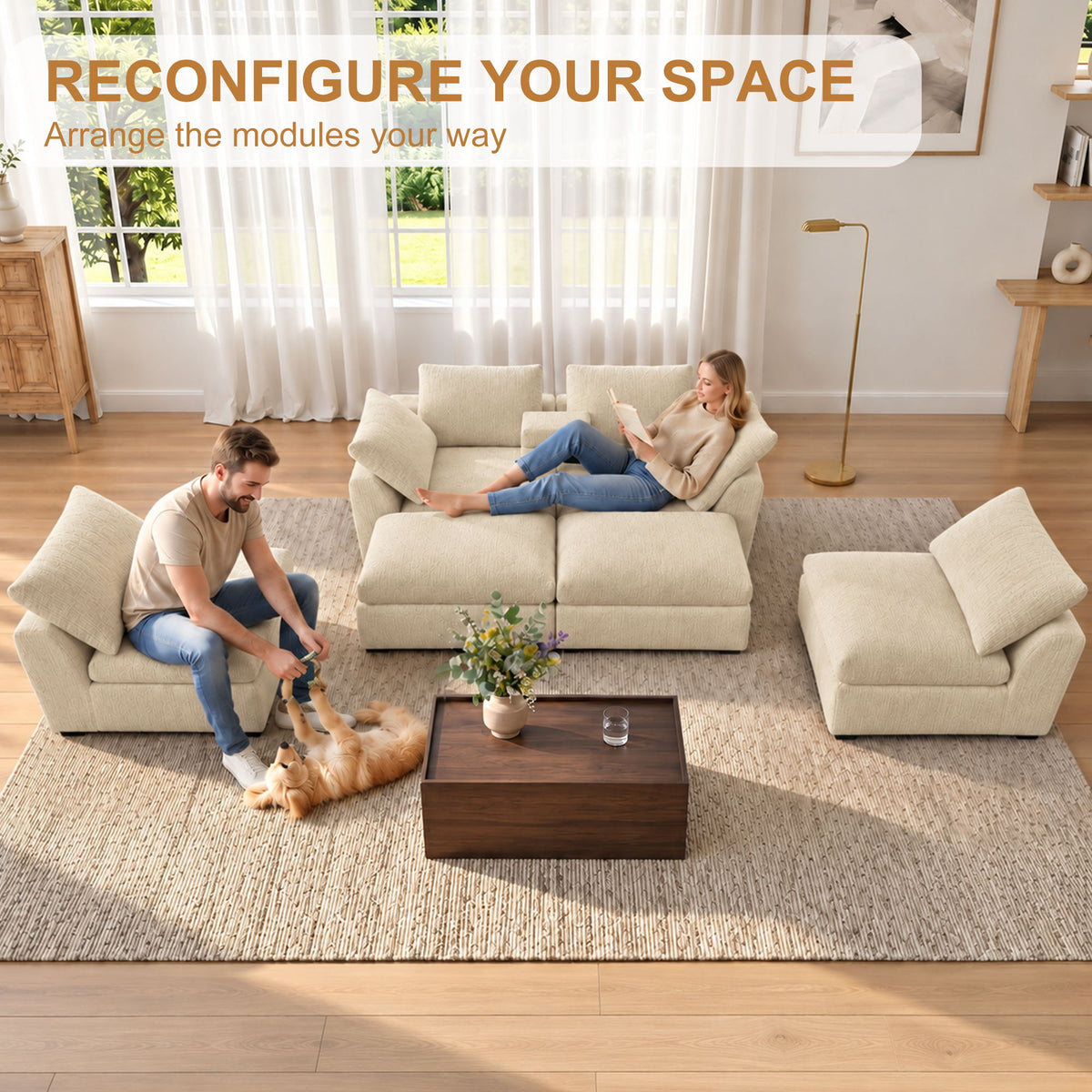 Modular Cloud Couch With Storage Console