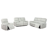 Amberly - 3 Piece Power Reclining Sofa Set - Light Gray