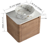 Wall Mounted Bathroom Vanity With Art Sink, 1 Soft Close Door