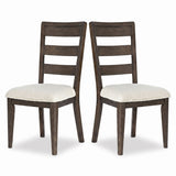 Upholstered Dining Chair With Ladder Back Design (Set of 2)
