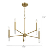 Courtyard - 5 Light Candle Chandelier - Clear / Gold