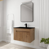 Wall Mounted Bathroom Vanity With Basin And Adjustable Open Shelf