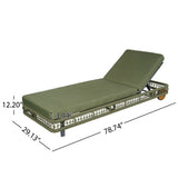 Outdoor Chaise Lounge & Wheels, 5 Position Adjustable Backrest