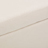 Upholstered Storage Ottoman With Nailhead Trim - Beige