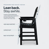 Bar Height Adirondack Chair With Cup Holder And Armrests