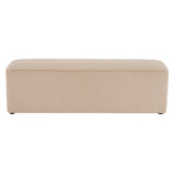 Long Plush Ottoman, Simple Footstool And Seat For Home Use - Almond