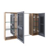 43.3" Wall Mounted Bathroom Cabinet With Adjustable Shelves, Door Storage Cabinet - Imitative Oak