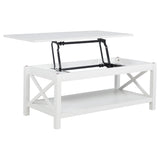 Slater - Lift Top Coffee Table With X Frame Design - White